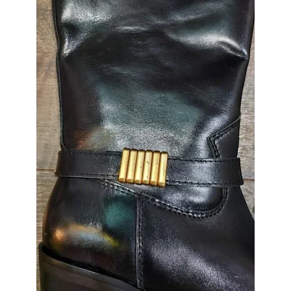 Vince Camuto Melise Extra Wide Calf Black Leather Knee High Boots Size 6.5 W NWT - Picture 9 of 9